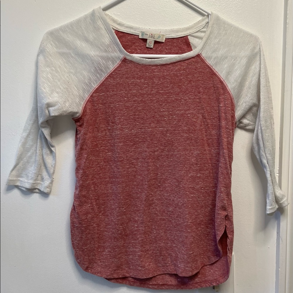 3/4 Sleeve. Dark hue pink. Used many times